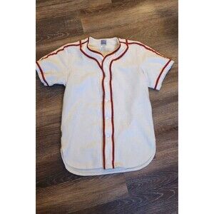 Ebbets Field Flannels blank Vintage Genuine Wool Jersey Made In USA Sz Small